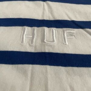Huf brand STICHED LOGO striped shirt perfect condition /unworn